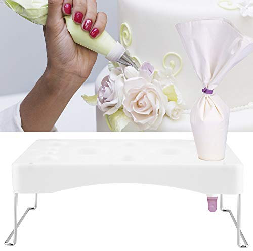 Bolsas para Tuberías, Soporte para Mangas Pasteleras, Organizador de Puntas para Tuberías, Soporte para Bolsas de Fondant de Acero Inoxidable de 11,5x7,2x1,5 Pulgadas para