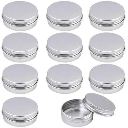 GHPKOTW 10 Pièces Pots En Aluminium Boite Aluminium Pot Cosmetique Vide 5Ml，Petite Boite Metallique Ronde, Pots De Contenants Cosmétiques Vides Pour Baume À Lèvres, Lotion, Crèmes