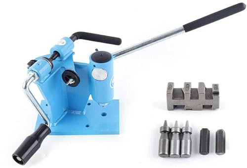 Kettenbrecher 2-in-1 Kettensäge Kette Gliederbrecher Niet Spinner Reparaturwerkzeug Bank Kettensäge Kettenbrecher Integrierte Maschine (Blau)