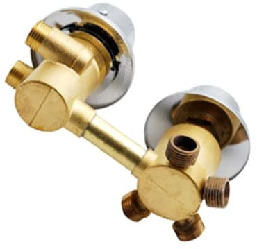 Mitigeur de douche thermostatique en laiton avec 4 fonctions de sortie et double poignée de contrôle pour cabine de douche G1/2 avec cartouche en laiton Design amélioré pour une meilleure performance