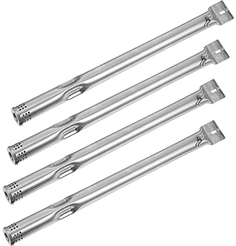 Happyyami Bruciatore Barbecue Gas Regolabili 4 Pezzi in Acciaio | Inossidabile Argento, Accessori Leggeri e Portatili per Ricambio Impianto Domestico