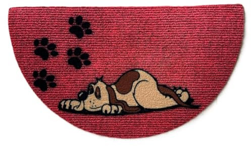 Zerbino 40X70 antiscivolo Fantasia Zampe mezzaluna ultraresistente Colore Rosso