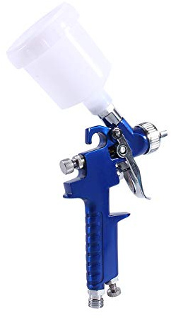H-2000 HVLP Mini Air Paint Spray Gun 0.8mm Nozzle 100ml Cup Stainless Steel Needle Lightweight Ergonomic Design with Fluid Pattern Air Pressure Controls for Small Areas Painting