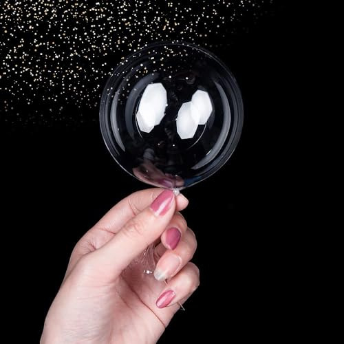 Partyballon Transparente, 100 Stück Dekoration Bobo Luftballons, 5 Zoll Durchsichtige Party Ballon, Transparente Ballon, Bobo Helium Ballons, für Geburtstag Hochzeit Jahrestag