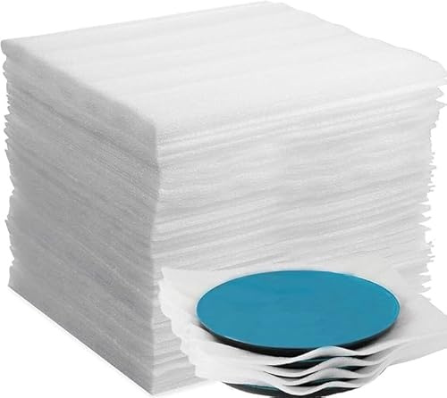 WUFANC 100 Planchas Mudanza Espuma de Embalaje 30x30cm, Hojas de Espuma de Papel Burbuja Movimiento Cartón para Proteger Vidrio, Platos, Vasos, Tazas, Botella De Vino, Papel De Regalo Para Mudanza