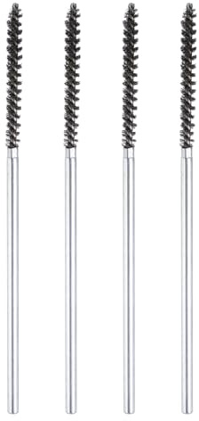 sourcing map Juego de 4 cepillos de alambre de 15,2 cm de largo, vástago de 5/32 pulgadas, cepillo de limpieza de cerdas de acero inoxidable para limpiar el tubo de la pieza del coche, cocina, garaje