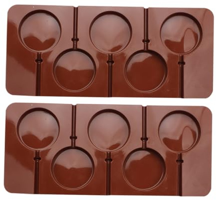 NUOBESTY 2 pièces Moules à Chocolat Ronds Silicone Moule DIY Lollipop Flexible Antiadhésif Pour Sucettes Chocolat Maison et Professionnel