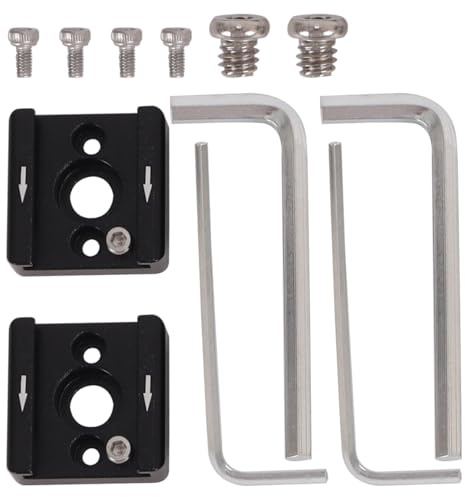 Gutol 2 pezzi Adattatore per slitta fredda con filettatura da 1/4 di pollice in lega di alluminio per fotocamera DSLR, luce, monitor, videocamera, flash, accessori