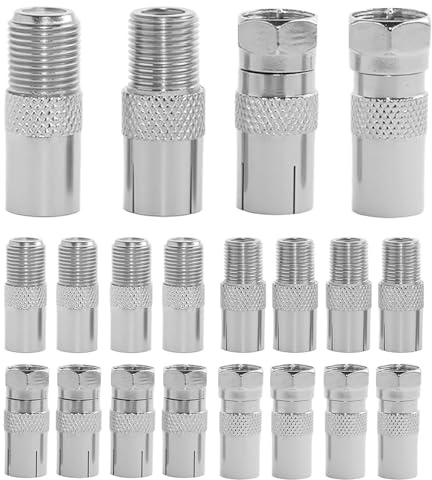 20 STK F-Stecker Verbinder,Antennenstecker & Koaxialkabel Adapter Set | Sat Kabel Verbinder,Sat Stecker,koaxialkabel verbinder Antennenkabel 2m Kompatibel,Multimedia Dosenadapter für Vodafone 2 zu3