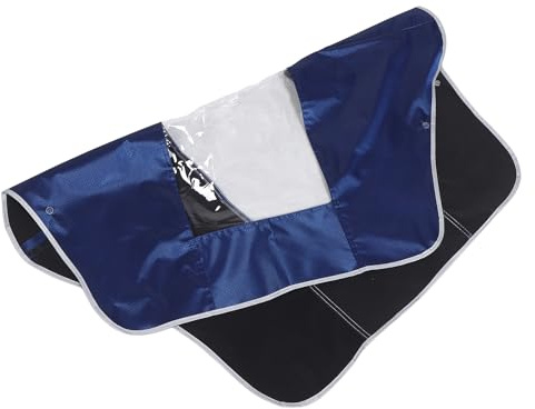 UKCOCO Waterproof Scooter Tiller Cover with Window, Dustproof Electric Mobility Scooter Control Panel Protector, Large Blue Dashboard Cover for Mobility Aids
