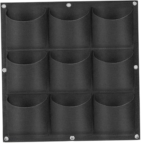 Hilai Vertical Garden Planter 9 Pockets Nonwoven Vertical Planter with Metal Grommets Hanging Garden Wall Sturdy Wall Mounted Planting Grow Bags for Herb Strawberry Flower Growing 20x20 Inch Small