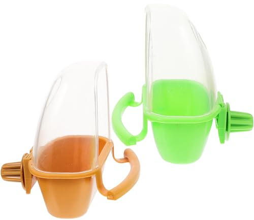 ibasenice 2 Pezzi Ciotola per Cibo per Uccelli in Plastico Grande Capacità, Mangiatoia Appesa Versatile per Gabbia di Criceti e Conigli