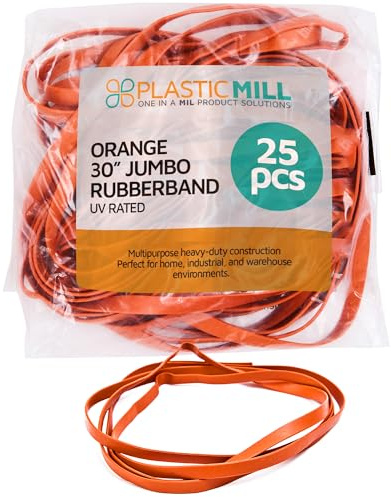 PlasticMill 30, Naranja, UV Nominal, Bolsa de Basura de la Goma para 75-100 galones Latas de Basura 25 / Paquete Naranja/UV Calificación