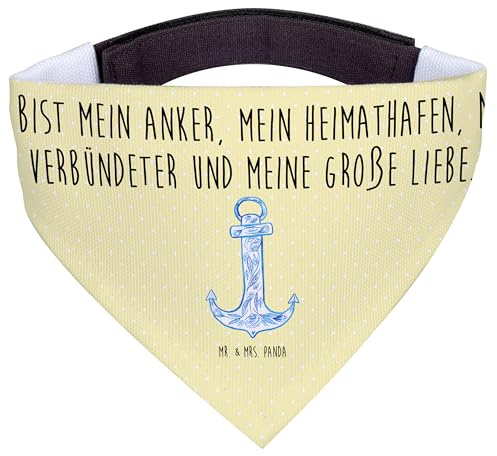 Mr. & Mrs. Panda Dreieckstuch Anker Blau - Geschenk, Halstuch Hund, Hunde Hals Tuch, Für, Bandana, Lustige Sprüche