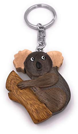 Onwomania Porte-clés en bois Koala Chien Mammifère Australie Zoo Animal Charm Charm