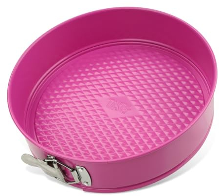 Tasty 678669 Moule à manqué à charnière 26 cm, moule à manqué 26 cm, moule à gâteau rond, moule à charnière, Acier au carbone, Fuchsia, 26 cm