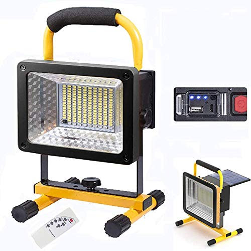 Foco de construcción LED superbrillante de 200 W con control remoto, foco de exterior portátil recargable, 3 modos de iluminación, batería de 13200 mAh, luces de trabajo impermeables para ca
