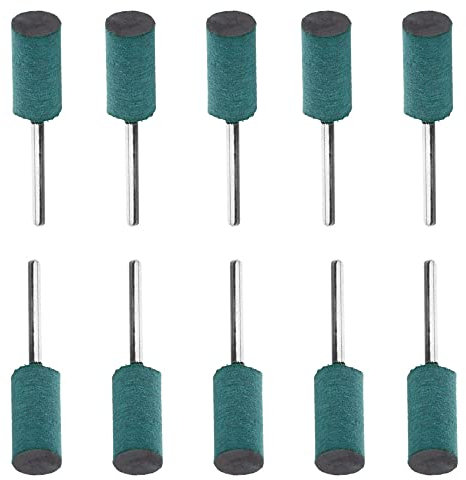 Lot de 10 têtes de polissage en caoutchouc en forme de cylindre avec tige de 3 mm, ensemble d'accessoires de polissage multifonction pour outils rotatifs (3 x 4 mm)