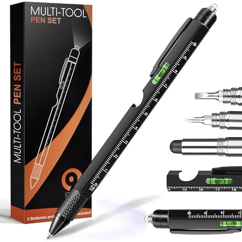 Stocking Fillers for Men, 9 in 1 Multi Tool Pen Secret Santa Gifts for Men Him, Dad Christmas Gifts for Dad Grandpa, Christmas Presents for Fathers Day Birthday Anniversary