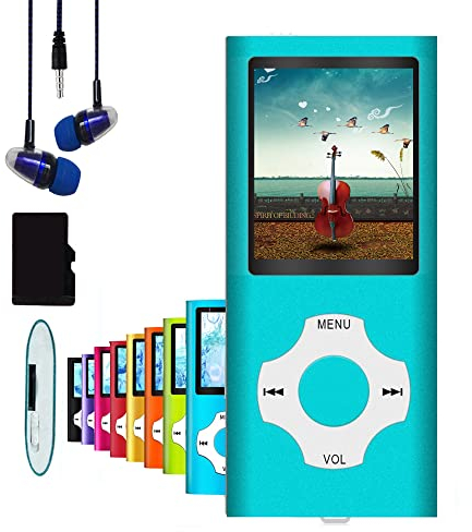 Hotechs MP3-Player/MP4-Player, MP3-Player mit 32 GB Speicherkarte, schlankes Design, digitales LCD-Display, 4,6 cm (1,8 Zoll) Display, FM-Radio, USB, Anzeige