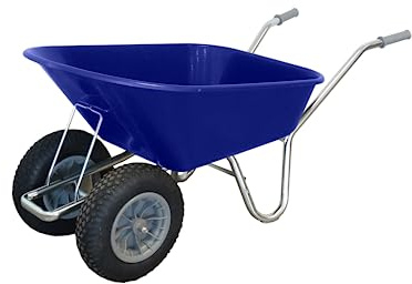 County Cruiser Duo, Twin Wheel, Wheelbarrow 100-120ltr (Puncture proof solid wheel, Blue)