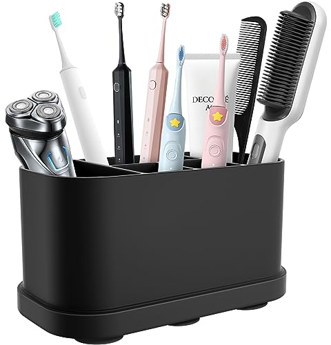Csuntikulo Zahnbürstenhalter Badezimmer, Zahnpastaständer aus Silikon mit Saugnapf zur Befestigung der Arbeitsplattenwand nach Belieben, Vielseitiger Zahnbürsten Organizer für Bad,Küche