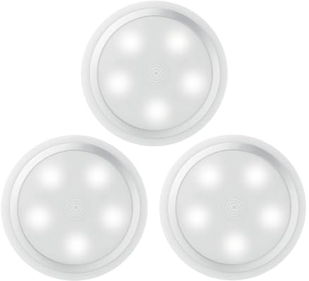 Provance 3er Set LED Nachtlicht mit Touch Sensor inklusive 3M Kleber Batterie 5 Led´s betrieben Schranklicht Küchenbeleuchtung Kinderzimmerbeleuchtung