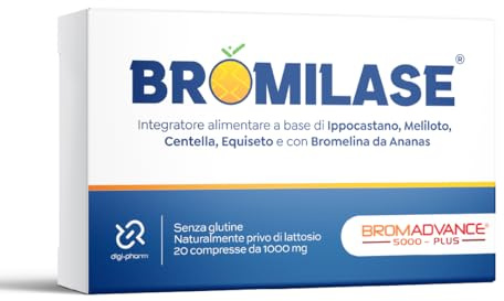 Bromilase Bromelina Drenante Diuretico Disintossicante Anticellulite con Enzimi Digestivi per Cellulite e Drenaggio Liquidi con Centella Asiatica Equiseto Made in Italy