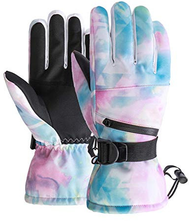 Unisex Winterhandschuhe für Erwachsene, mehrfarbig, verdickt, winddicht, wasserdicht, rutschfest, mit Schnalle, Fahrradhandschuhe, Damenhandschuhe, Winter
