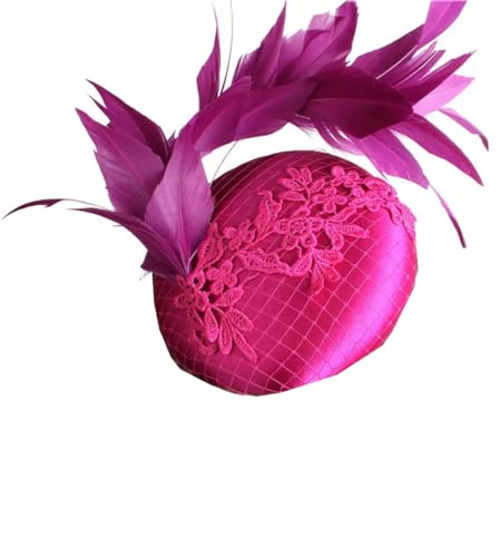 Eleganter Fascinator für Braut, Hochzeit, Hut, Haarspange, Damen, Kirche, Anlass, Kopfbedeckung, formelle Kleidung, Party, Millinery Fuchsia