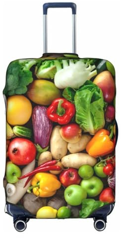 Amrole Gepäckabdeckung, Kofferabdeckung, Protektoren, Gepäckschutz, passend für 45,7 - 76,2 cm Gepäck, Giraffe (3), Frisches Obst und Gemüse, XL