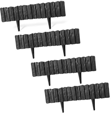AP Supplies Lawn Edging Border Set - provides a clear separation between grass, flower beds, pathways, and other landscape features. (Wood, Black)