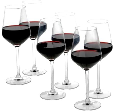 Juego de copas de vino blanco - 6 piezas | 370 ml cada uno | Elegante Cristal | Apto para Lavavajillas | Perfecto para Restaurantes y Fiestas en Casa