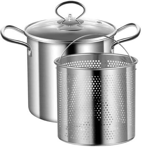 Friteuse à Huile Anti-brûlure pour Chips, Frites, Poulet et Poisson - Marmite 3,5 L Acier Inoxydable