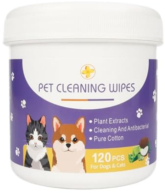 Haustier-Augenwischer, 120er Set, für Hunde, Katzen, Pferde und Kaninchen Augenreinigungstücher, Tränenfleckenentferner, Welpen Cat Augenreinigung Tear Stain Remover (1 Stück,280G)