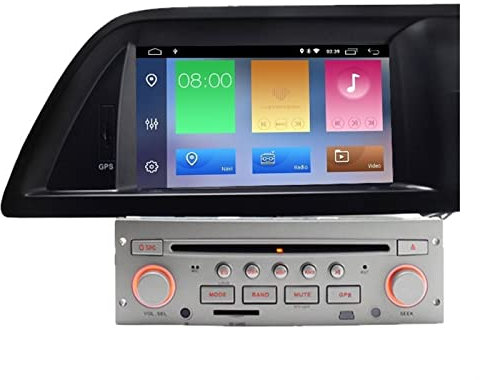 Wivplex 1 Din Autoradio Autoaudio WIFI GPS Navigazione Stereo DVD CD Volante Android 10 Lettore Multimediale for Auto Adatto, for Citroen, C5 Lettore multimediale radiofonico(White)
