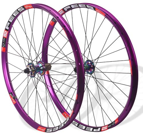 HZXQCVB 26/27.5/29inch Mountain Bike Wheelset Quick Release Wheels Alu Alloy Rims Disc Brake Front And Rear Hubs For 8-9-10-11-12 Speed Cassette(Colorful,27.5'')