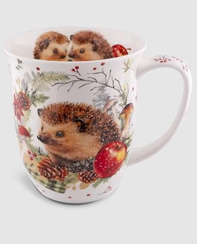 Kaffeebecher Igel mit Apfel, Kaffeetasse Tassen Teetassen Henkelbecher, Herbst