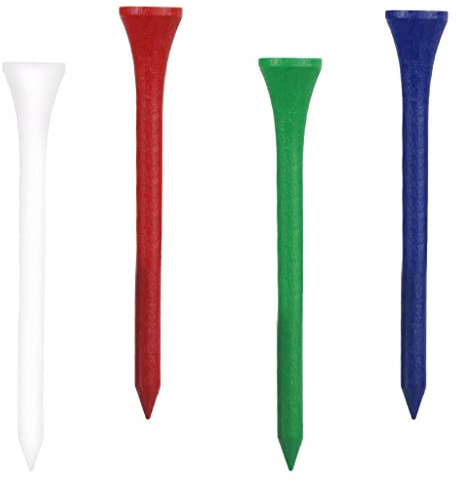 Courtieyeardceastea Professionelle Golf-Tees aus Holz, 83 mm lang, 200 Stück, verschiedene Farben