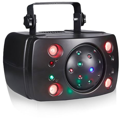 HJBFZZBD 4 en 1 Lumière Laser à LED Professionnel Lumières de Scène Stroboscopiques RGB Lumière DJ pour Club Discothèque KTV Bar Fête Noël
