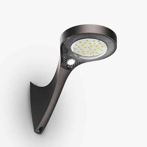 Groupe DDC Applique Solaire Murale Extérieur LED 1000 Lumens avec Détecteur de Mouvement - IP65 - Éclairage Jardin Terrasse Façade - Design Moderne - Autonome - Facile à Installer