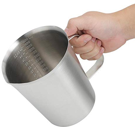 500-2000 Ml Jarra Medidora de Acero Inoxidable, Jarra para Leche de Con Asa Y Pico en Forma de Pico de Pato, Con Escala Interior, Herramienta de Cocina Y Repostería, para Café Latte Art (1500ML)