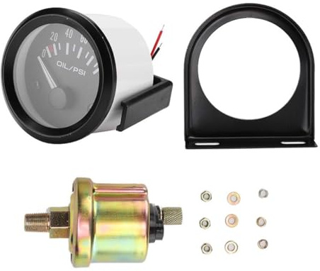 Hoite Indicador electrónico de presión de aceite, universal, de 2 y 52 mm, para vehículos con sensor de presión de aceite.