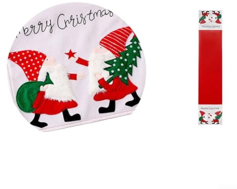 Bandiera natalizia in flanella con Babbo Natale ricamato, decorazione natalizia in tessuto rosso, per feste, tavolo da pranzo, centrotavola, decorazione stagionale per la casa per feste natalizie