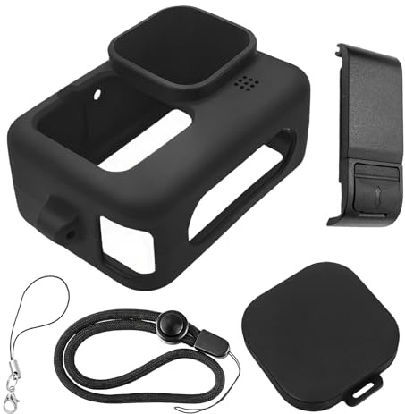 Set di cover in silicone per fotocamera con coperchio della batteria, obiettivo in silicone morbido, accessori di protezione per fotocamera Vlog, custodia per fotocamera sportiva 13/12/11/10/9