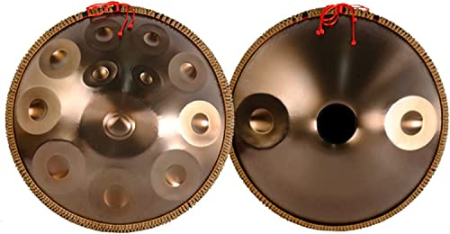 Handpan Steel Drum 432Hz 22 Zoll D-Moll - 14 Töne mit Softcase und Ständer - Schlaginstrument