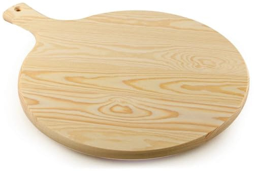 TAGLIERE IN LEGNO ROTONDO CM DIAM. 49X3 H CON MANICO PER PIZZA ANTIPASTI SALUMI