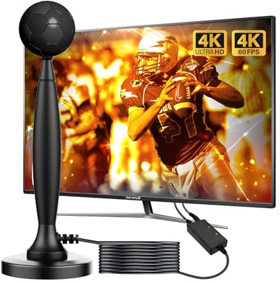 2025 Digital TV Antenna Indoor Antenna for Smart TV for Local Channels, Easy to Install, Amplified Long Range Reception HDTV Antenna Without Cable for All TVs with Signal Booster Support 4K 1080p