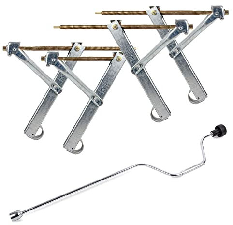 Ausdrehstütze Set 4 Stück Tragelast 500 kg inkl. Handkurbel 19mm