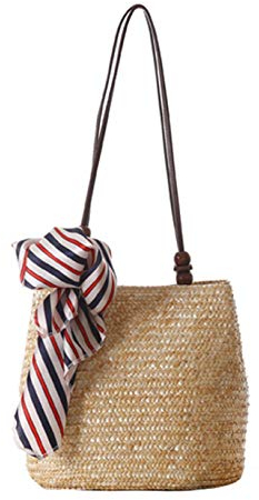 ZUMUii Butterme Frauen Strand Schultertasche Sommer Stroh Tote Strand Tasche Einkaufen Handtasche Hobo Handtasche